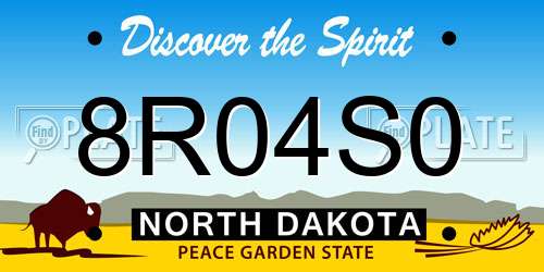 8R04S0 North Dakota License Plate