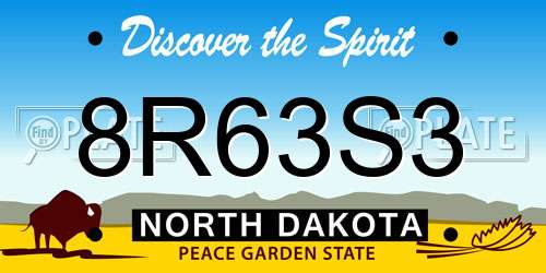 8R63S3 North Dakota License Plate