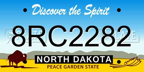 8RC2282 North Dakota License Plate