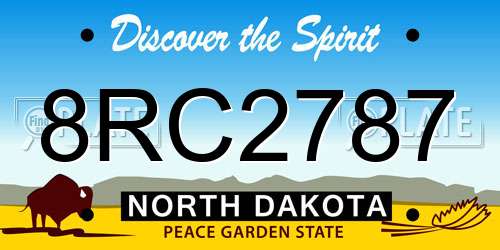 8RC2787 North Dakota License Plate