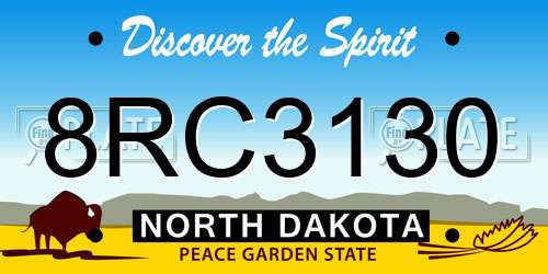 8RC3130 North Dakota License Plate