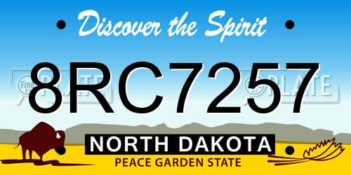8RC7257 North Dakota License Plate