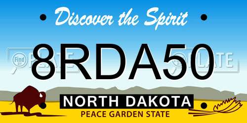 8RDA50 North Dakota License Plate