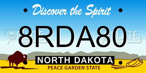 8RDA80 North Dakota License Plate