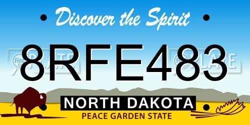8RFE483 North Dakota License Plate