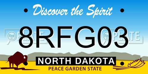8RFG03 North Dakota License Plate
