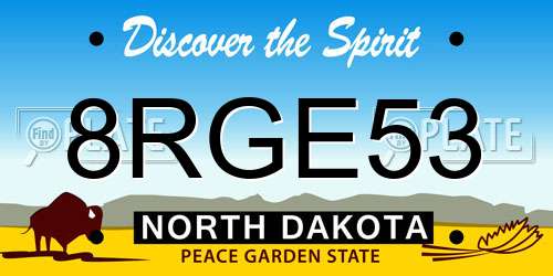 8RGE53 North Dakota License Plate