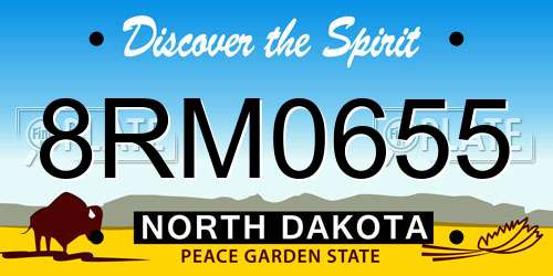 8RM0655 North Dakota License Plate