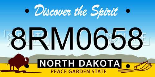 8RM0658 North Dakota License Plate