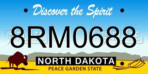 8RM0688 North Dakota License Plate