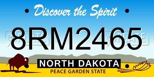 8RM2465 North Dakota License Plate