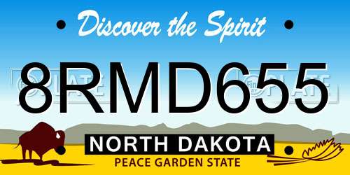 8RMD655 North Dakota License Plate