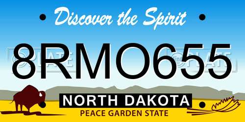 8RMO655 North Dakota License Plate