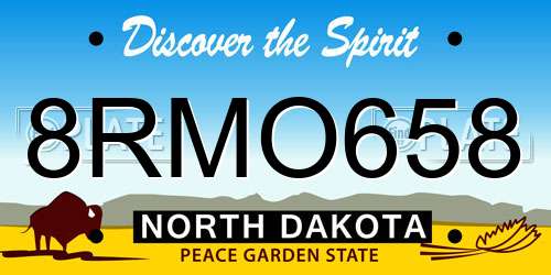 8RMO658 North Dakota License Plate