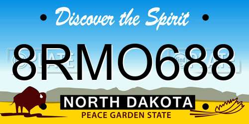 8RMO688 North Dakota License Plate