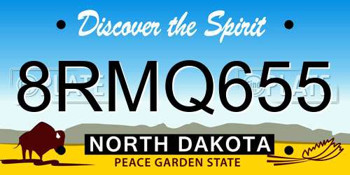 8RMQ655 North Dakota License Plate