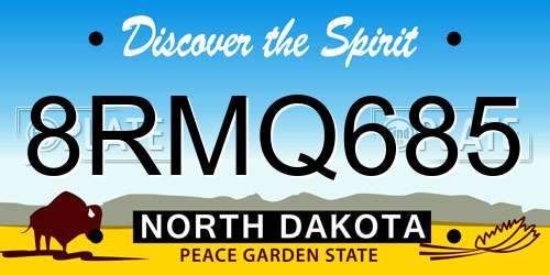 8RMQ685 North Dakota License Plate