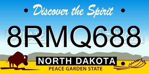 8RMQ688 North Dakota License Plate