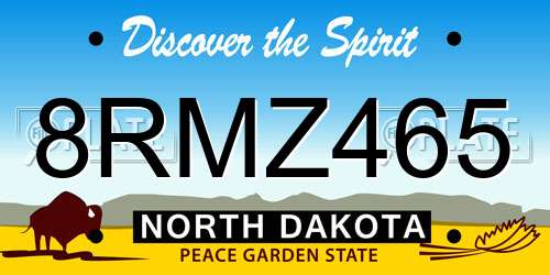 8RMZ465 North Dakota License Plate