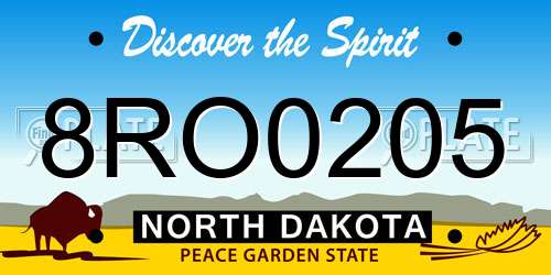 8RO0205 North Dakota License Plate