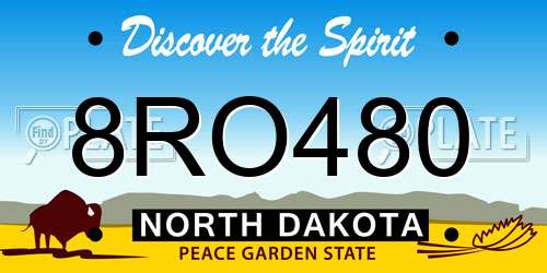 8RO480 North Dakota License Plate