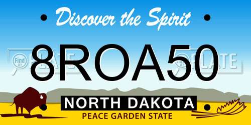 8ROA50 North Dakota License Plate