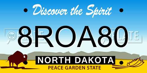 8ROA80 North Dakota License Plate
