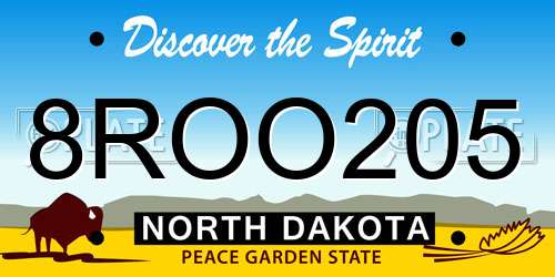 8ROO205 North Dakota License Plate