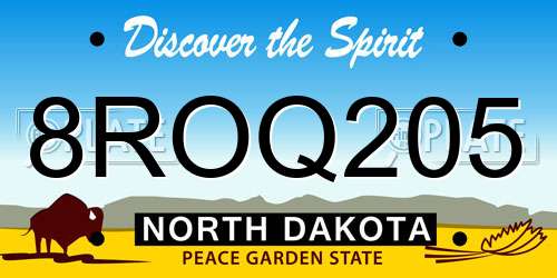 8ROQ205 North Dakota License Plate