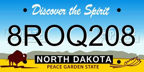 8ROQ208 North Dakota License Plate