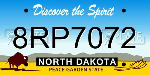 8RP7072 North Dakota License Plate