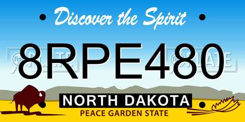 8RPE480 North Dakota License Plate