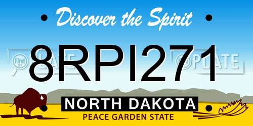 8RPI271 North Dakota License Plate