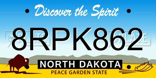 8RPK862 North Dakota License Plate