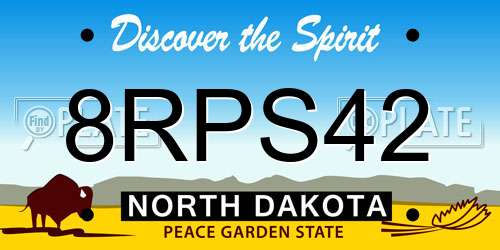 8RPS42 North Dakota License Plate