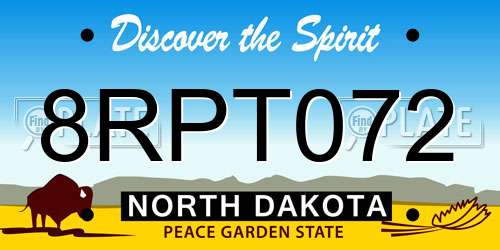 8RPT072 North Dakota License Plate