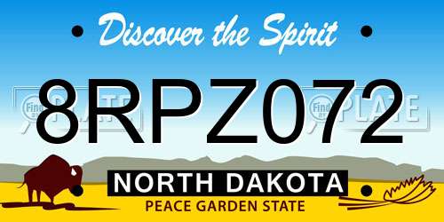 8RPZ072 North Dakota License Plate