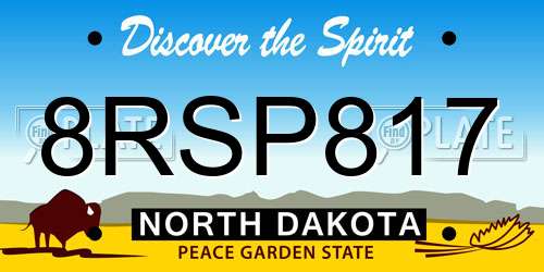 8RSP817 North Dakota License Plate