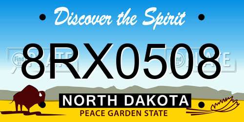 8RX0508 North Dakota License Plate