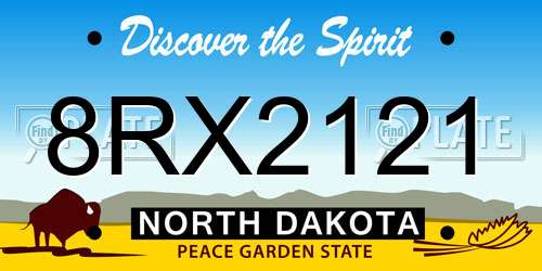 8RX2121 North Dakota License Plate
