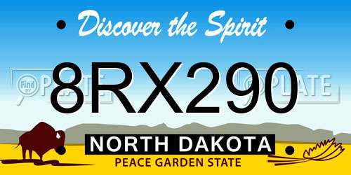 8RX290 North Dakota License Plate