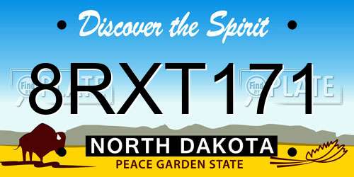 8RXT171 North Dakota License Plate