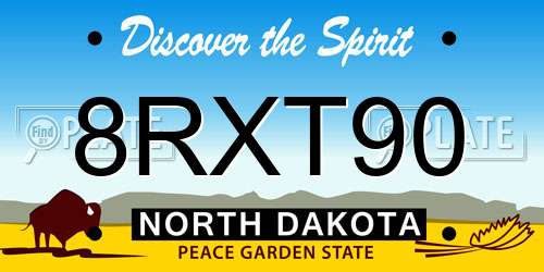 8RXT90 North Dakota License Plate