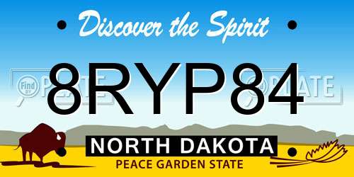 8RYP84 North Dakota License Plate