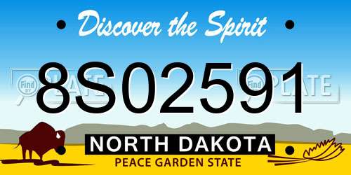 8S02591 North Dakota License Plate