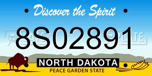 8S02891 North Dakota License Plate