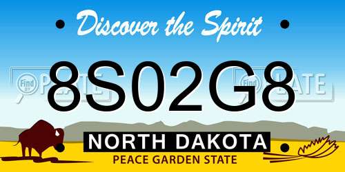8S02G8 North Dakota License Plate