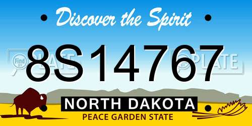 8S14767 North Dakota License Plate