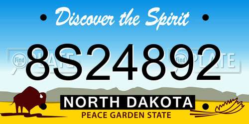 8S24892 North Dakota License Plate