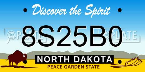 8S25B0 North Dakota License Plate